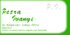 petra ivanyi business card